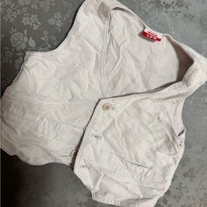 Light Pink Cotton Button Vest